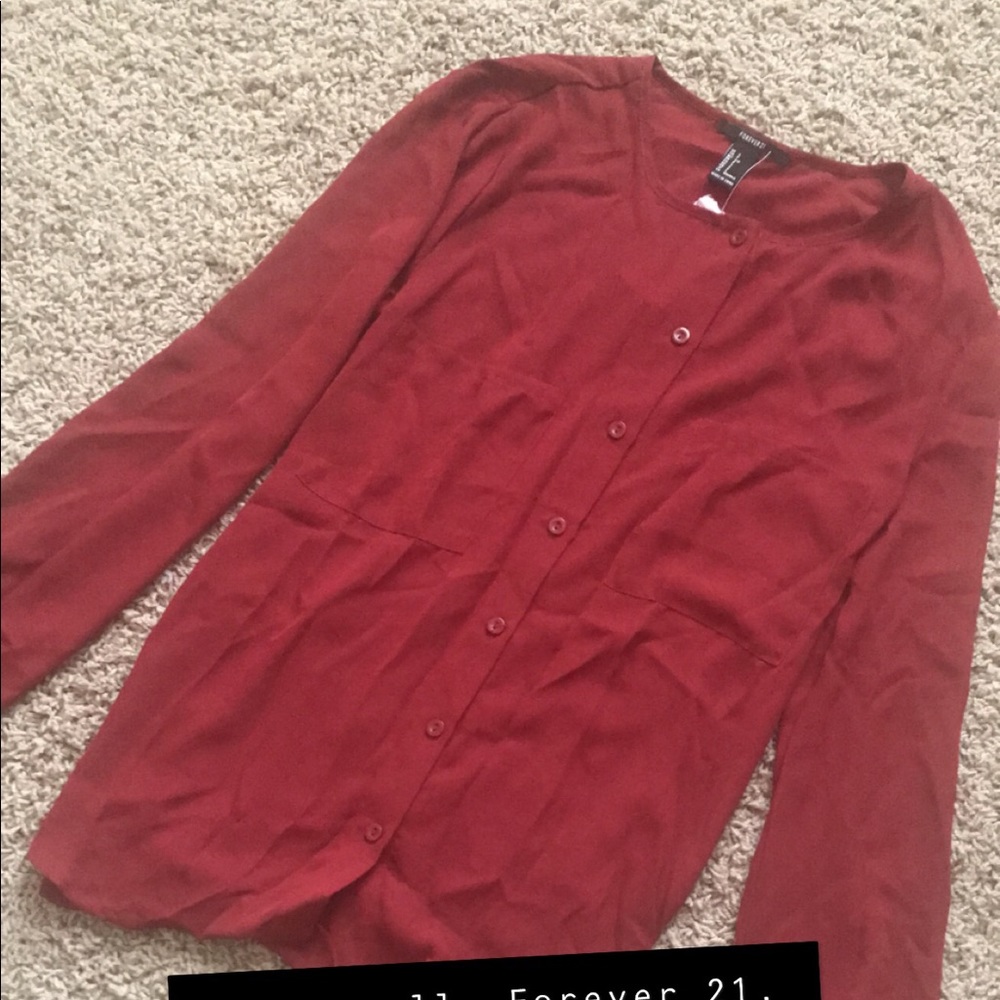 Maroon long sleeve top, never worn